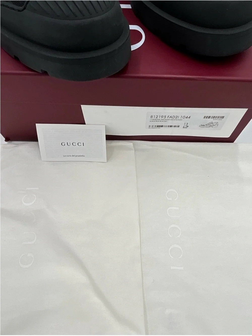 Men’s Gucci, GG monogram, web stripe canvas lug sole boot size 13 made in Italy